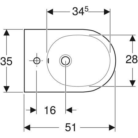 BIDEU SUSPENDAT ACANTO, 51X35, FIXARE COMPLET ASCUNSA